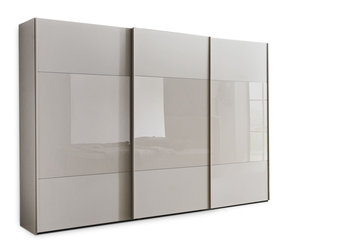 Schwebetürenschrank AJANA in Glas champagner