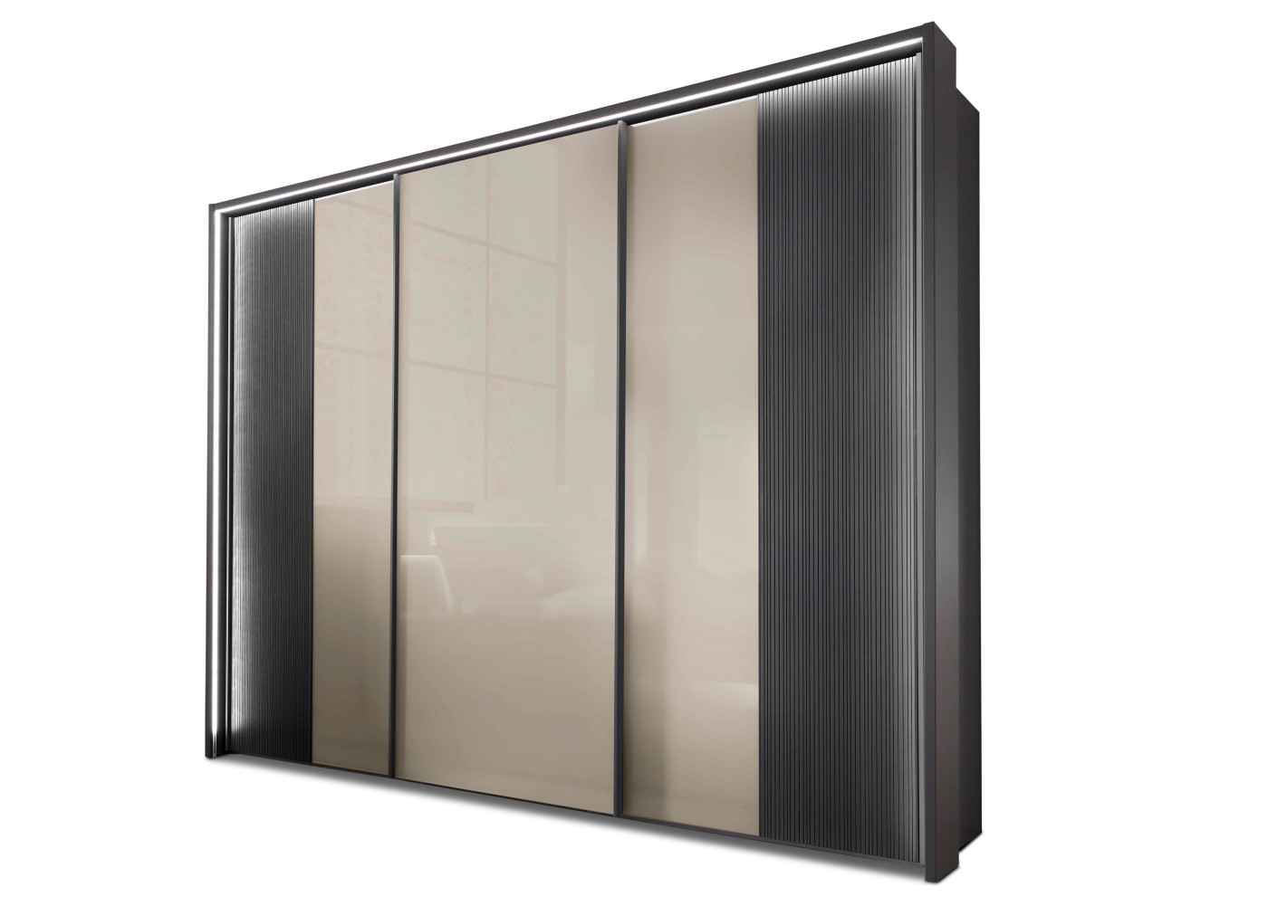 Schwebetürenschrank 3-trg. Arana in Kieselgrau