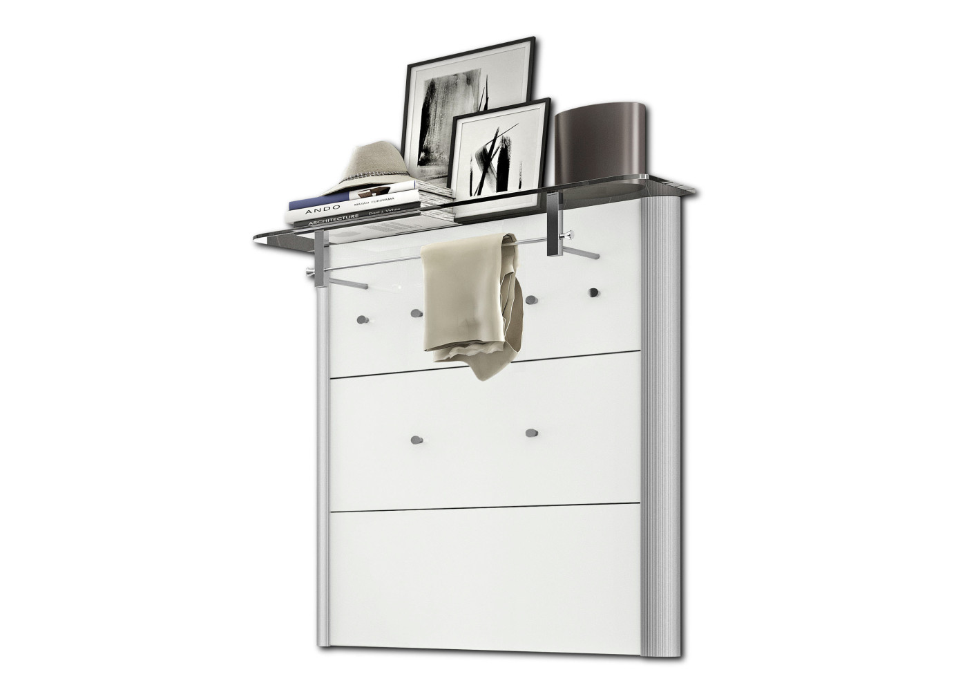 Garderobe ENTRY in weiß/alu