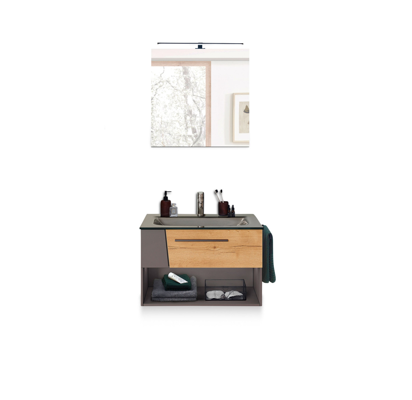 Badkombination MAROS in quarzgrau matt