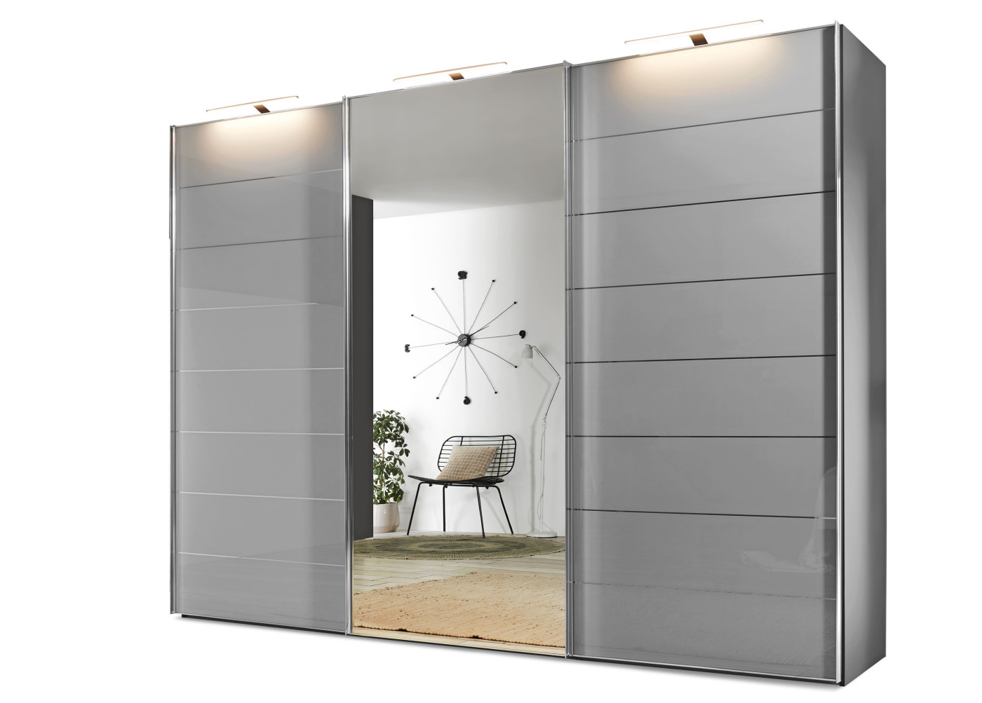 Schwebetürenschrank SERENADE in hellgrau