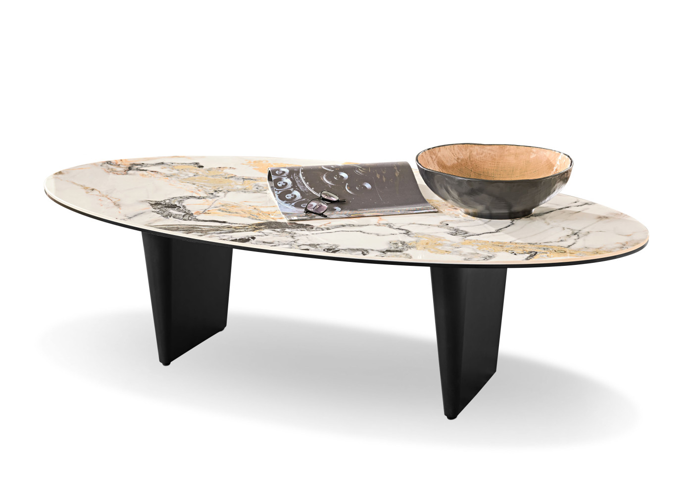 Couchtisch VARIUM in Marmoroptik doro, mattschwarz
