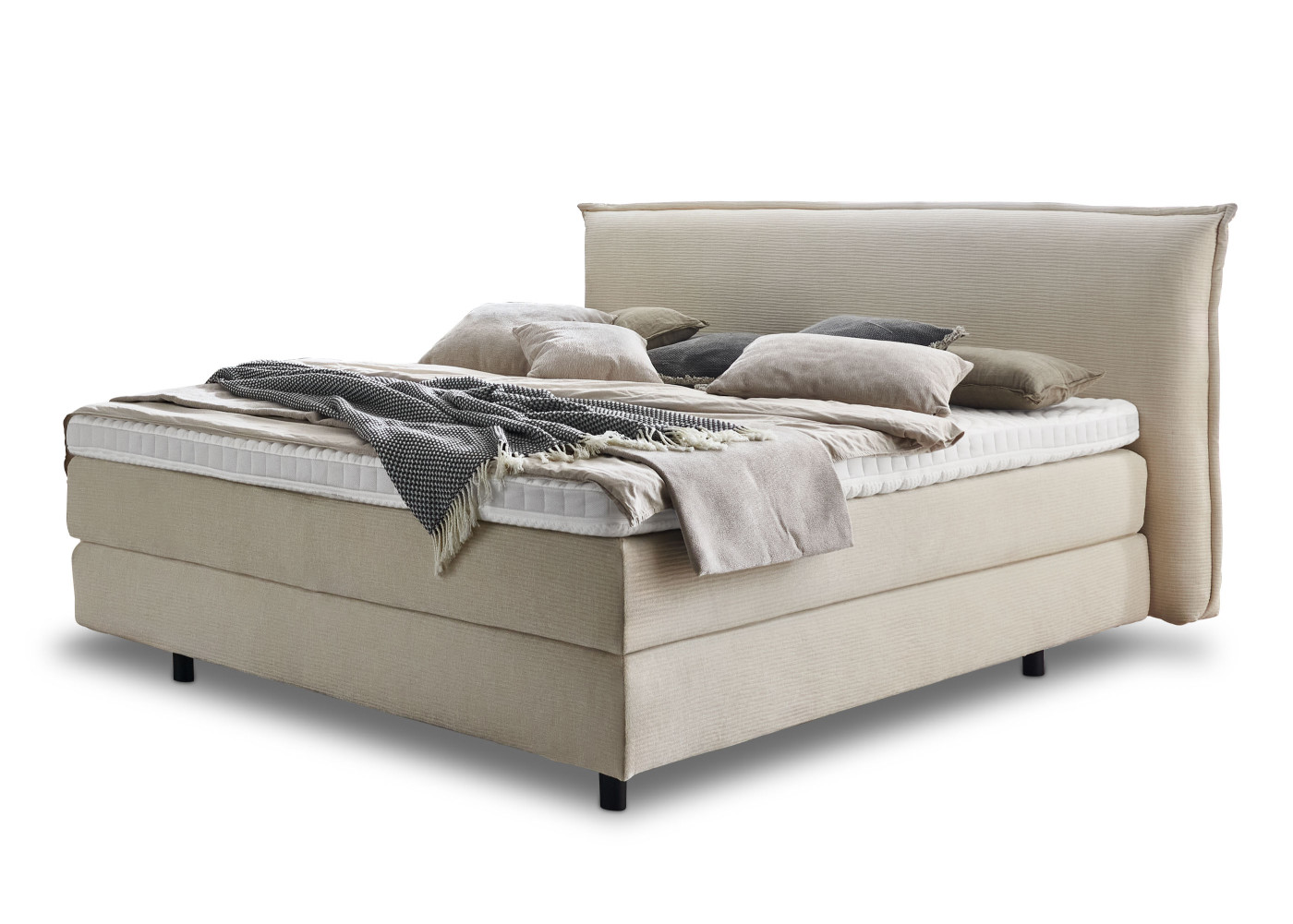 Boxspringbett BARELL in beige