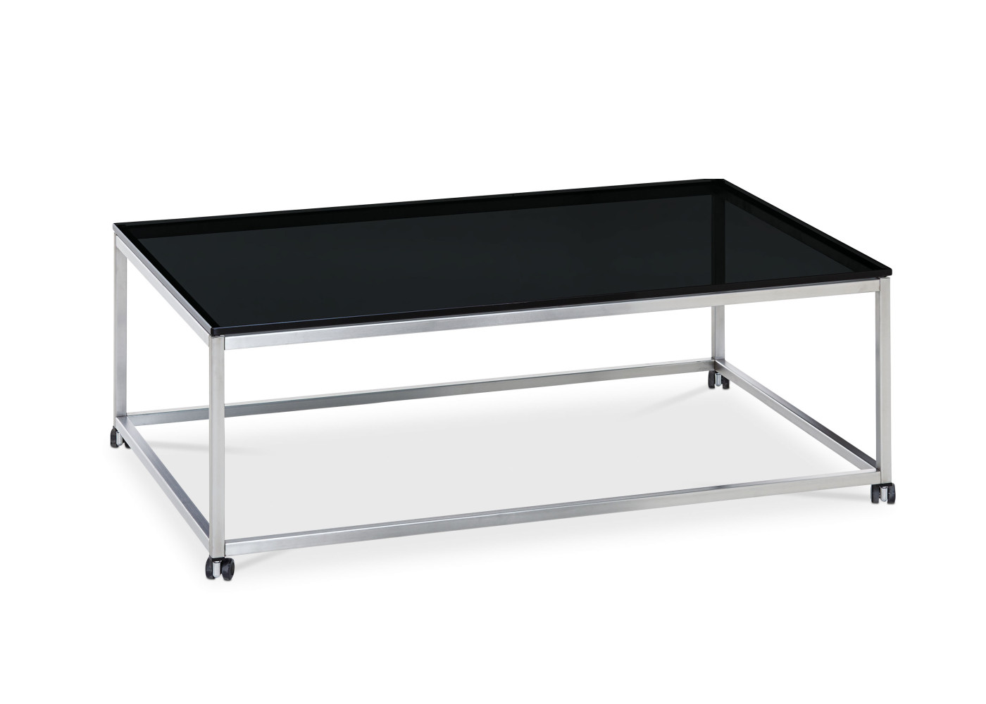 Couchtisch VARESE PRO in Edelstahl / Rauchglas