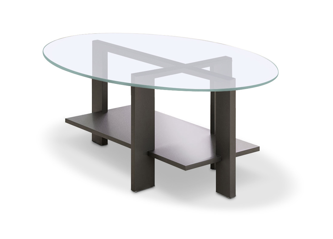 Couchtisch Kigara in Klarglas, anthrazit