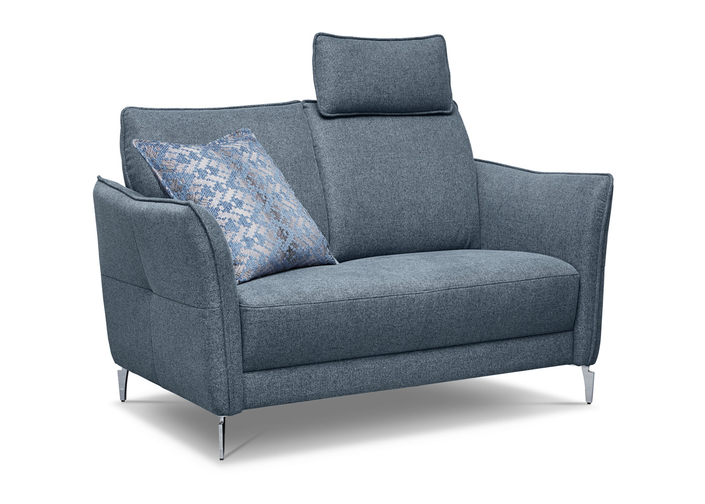 Sofa 2-sitzig PIATTO in blaugrau