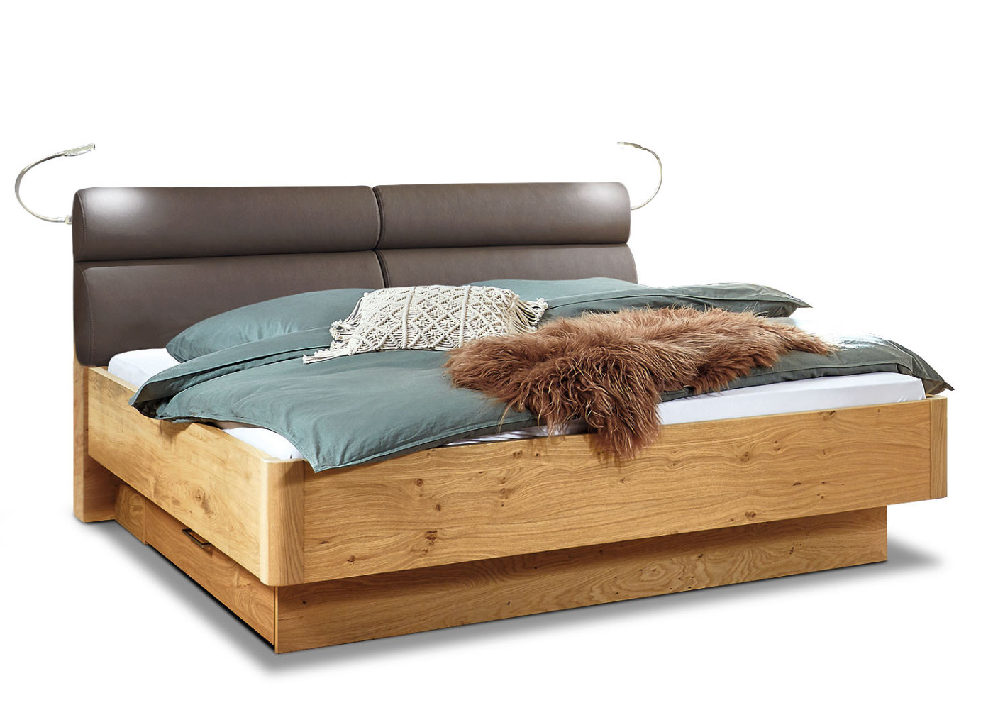 Bettanlage AMADO in wildeiche, sand