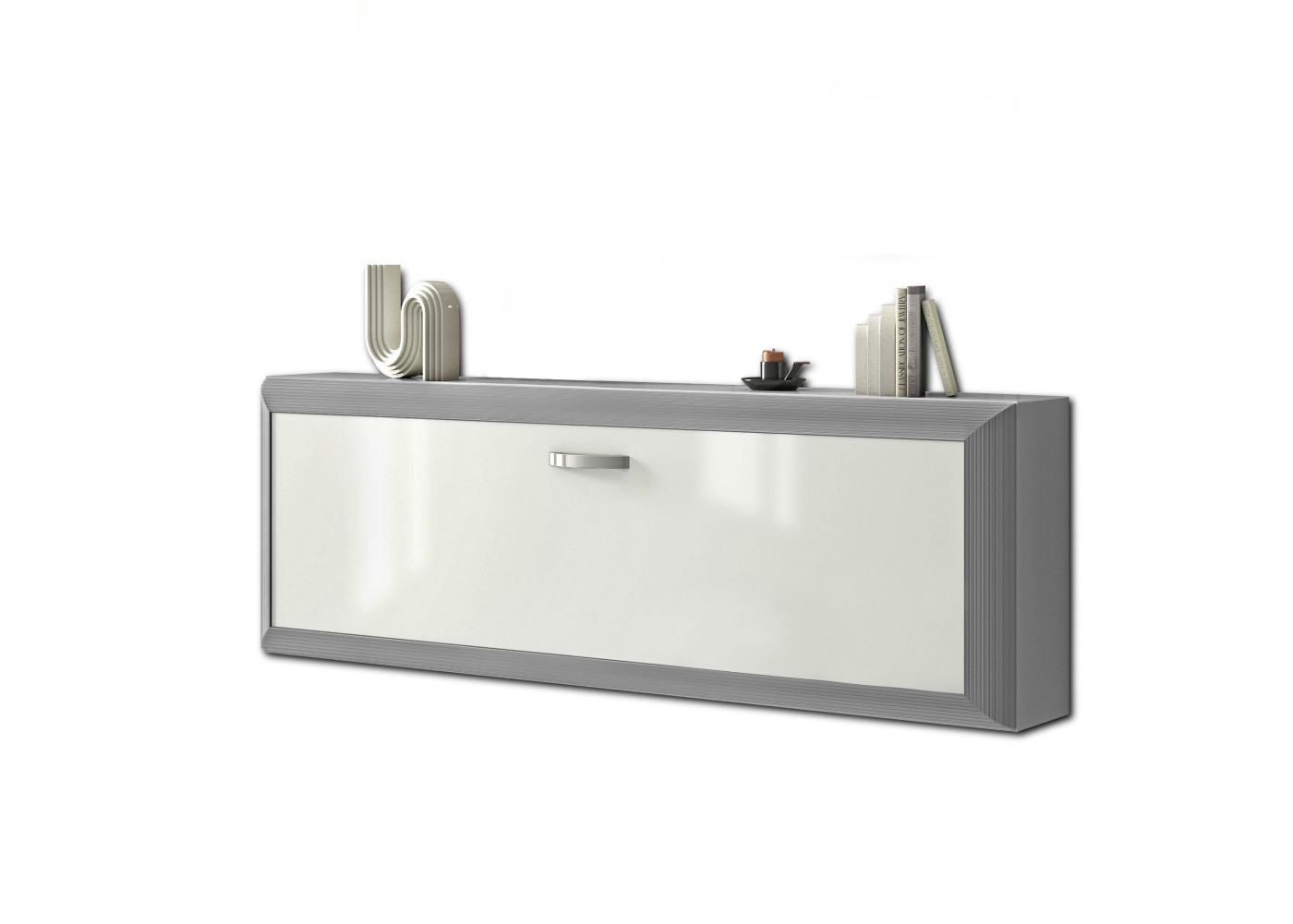 Hängeschuhschrank ENTRY in weiß/alu