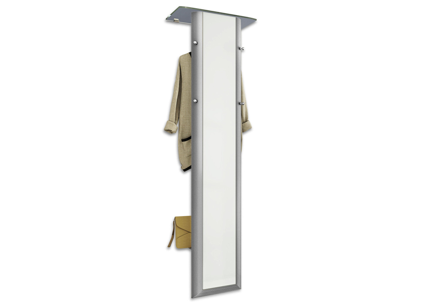 Garderobe ENTRY in weiß/alu