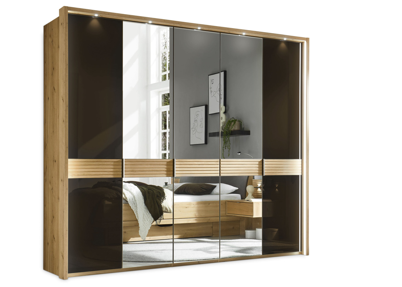 Drehtürenschrank 5-trg. Wega Plus in silberfarben