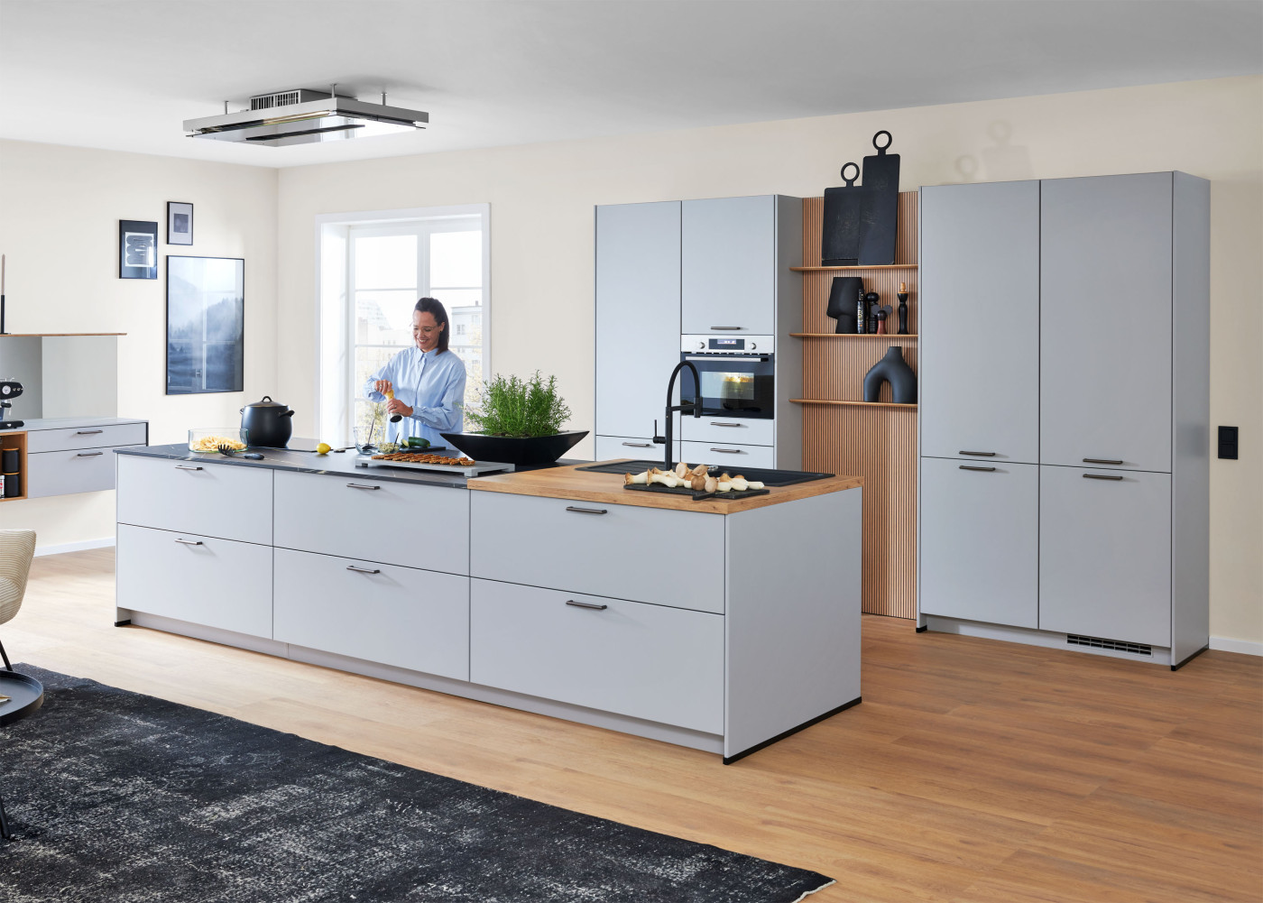 Kücheninsel FERNA in Steingrau
