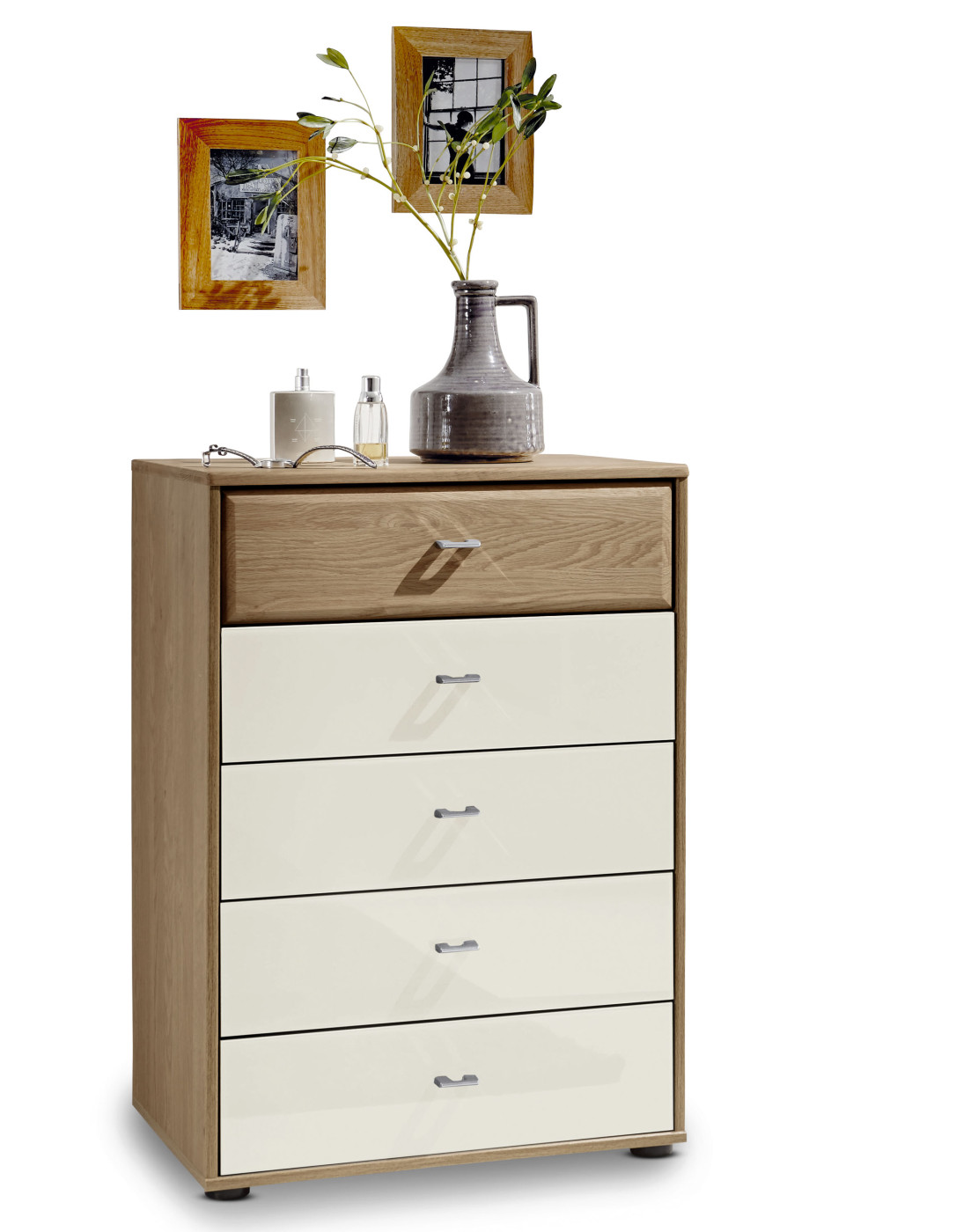 Schubkastenkommode Wega in eiche - champagner