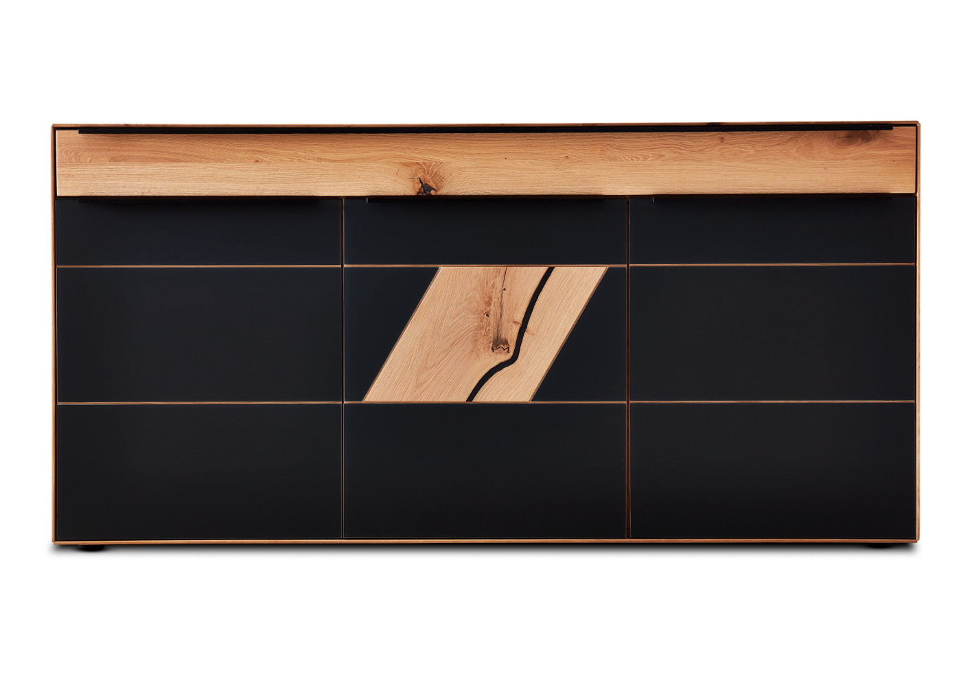Sideboard TALVERA in Asteiche massiv, anthrazit