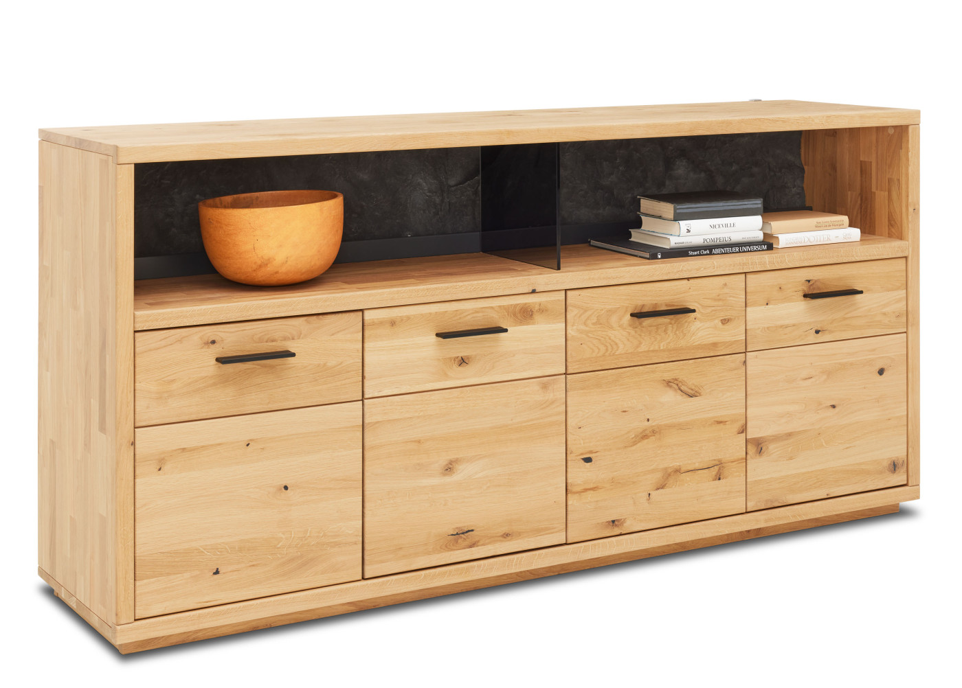 Sideboard Vivanto in Wildeiche Bianco, Rioja Felsenoptik