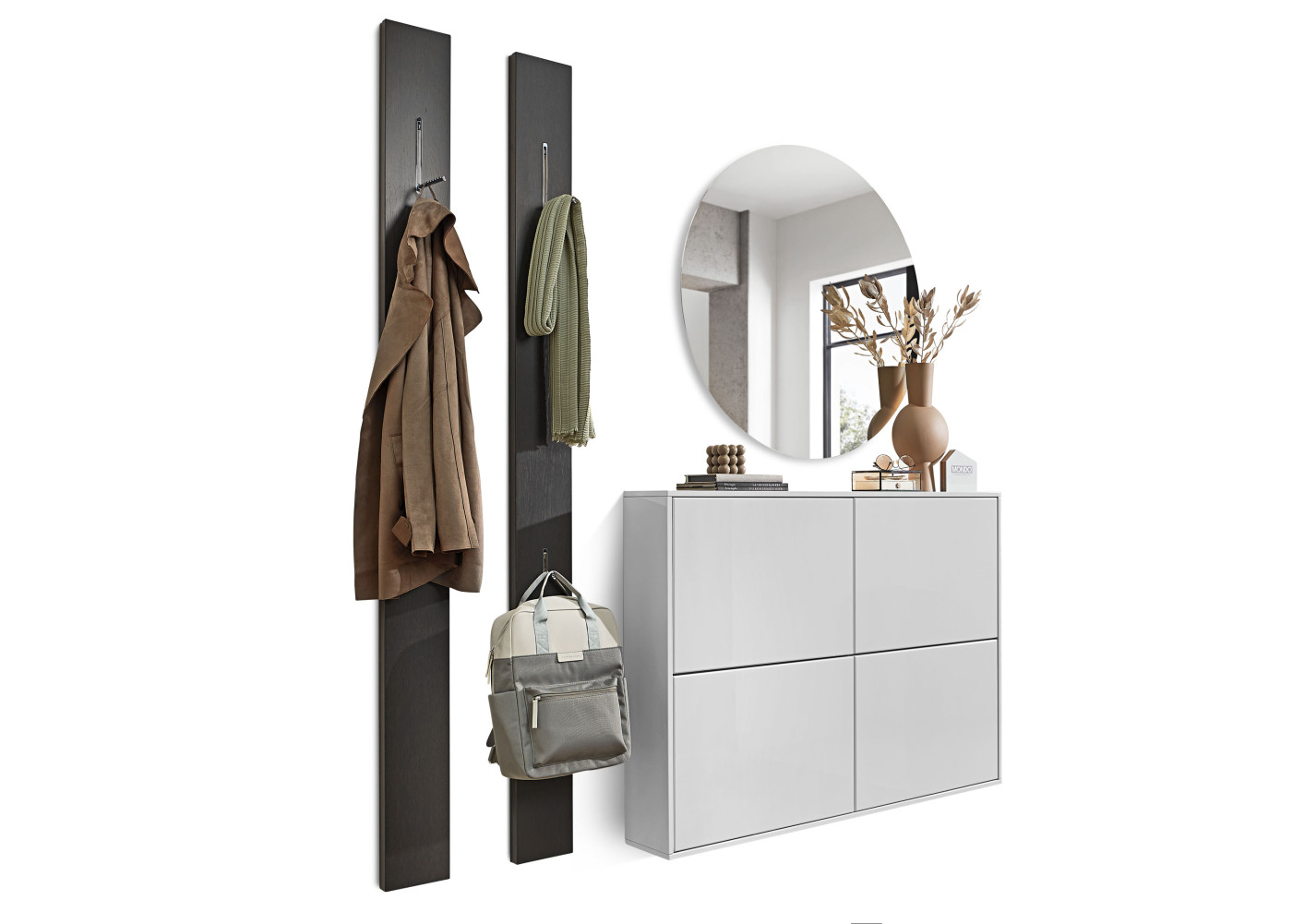 Garderobenkombination DIAMO in brillantgrau, graphit