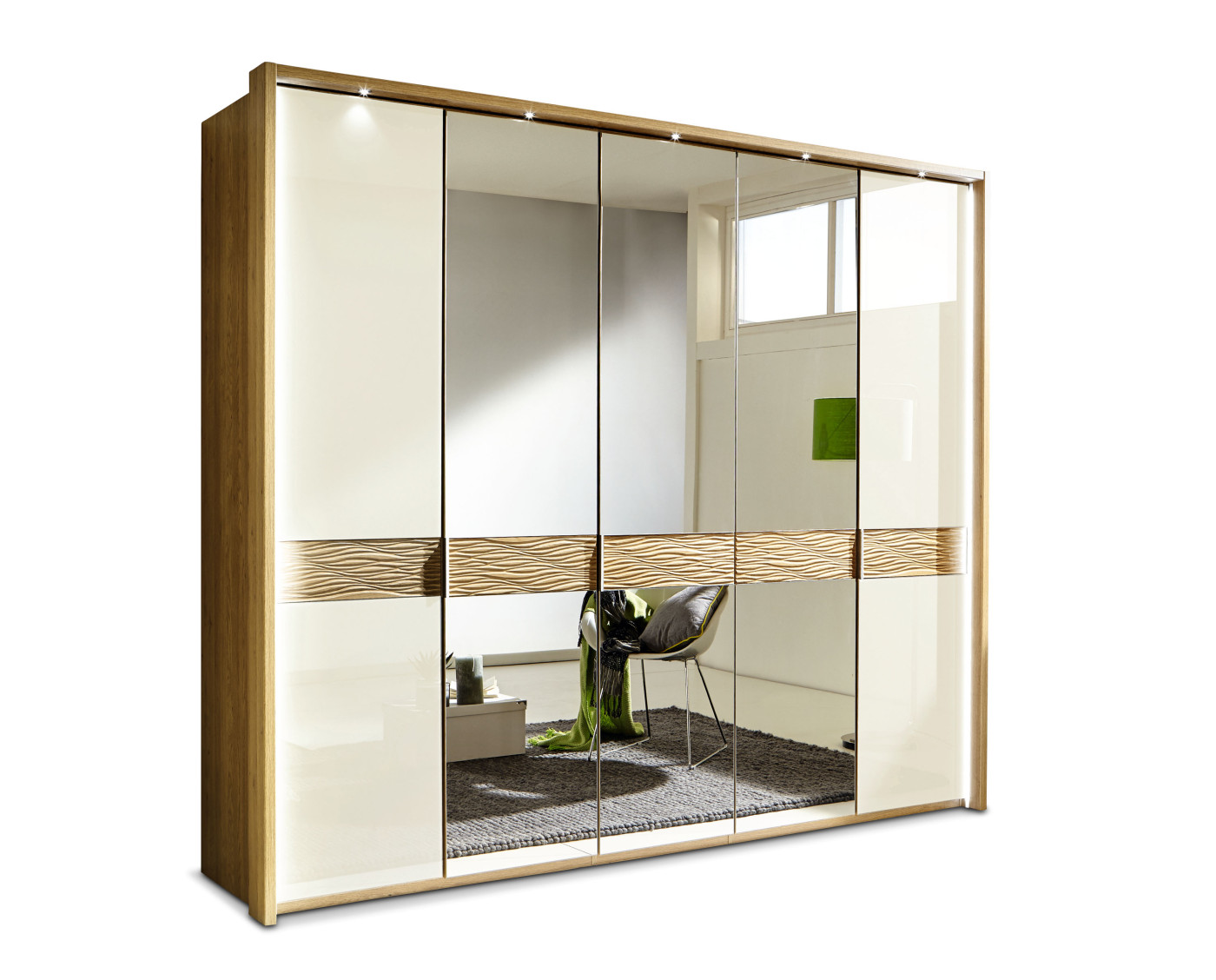 Drehtürenschrank Wega in eiche - champagner