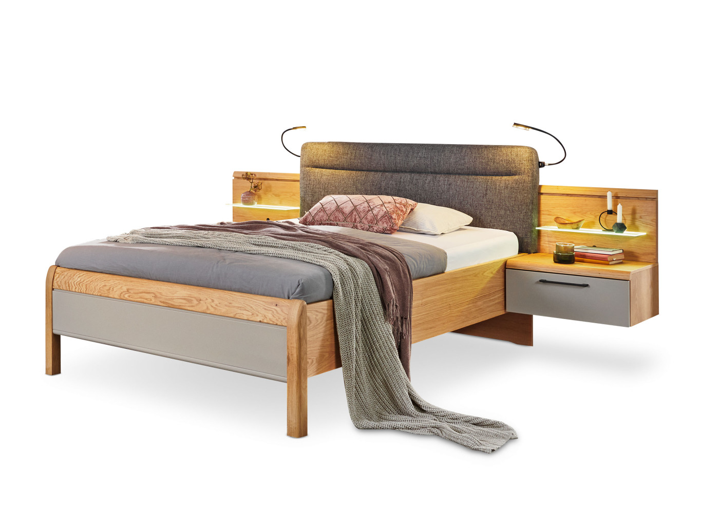 Bettanlage COMFORT PLUS in Wildeiche Taupe