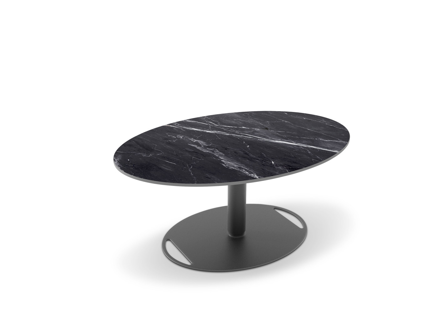 Couchtisch VARIUM in schwarz, Mamoroptik marquina