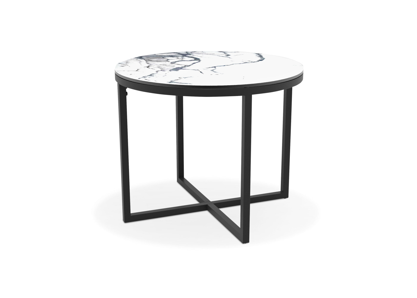 Beistelltisch VARIUM in schwarz/mamoroptik