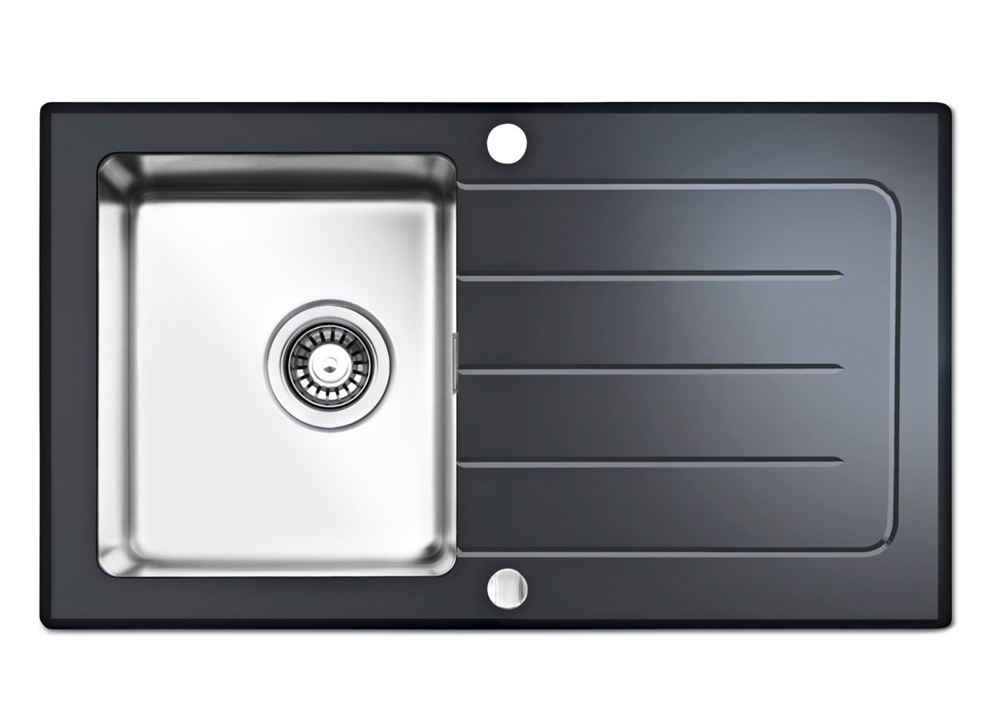 Glasspüle IMSA in Schwarz und Silber