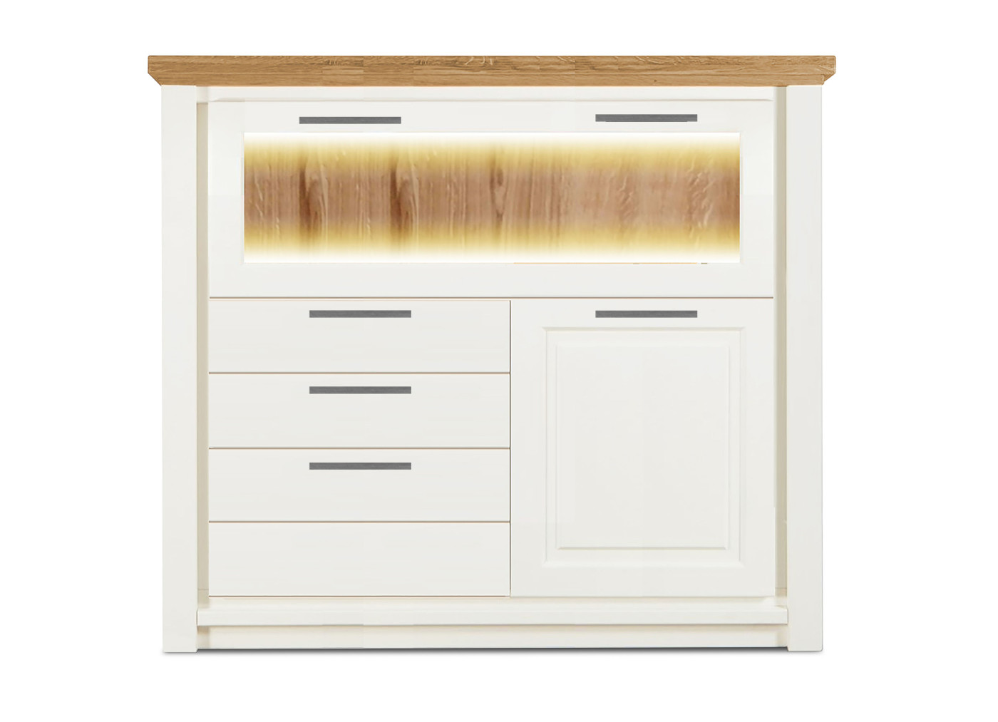 Highboard Trato in Graphit matt, markante Wildeiche gewachst