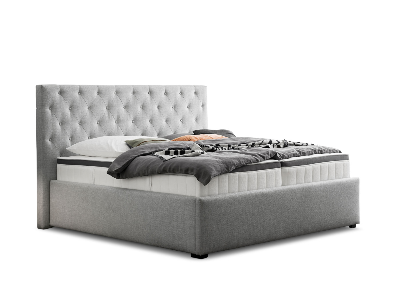 Polsterbett BARELL in grau