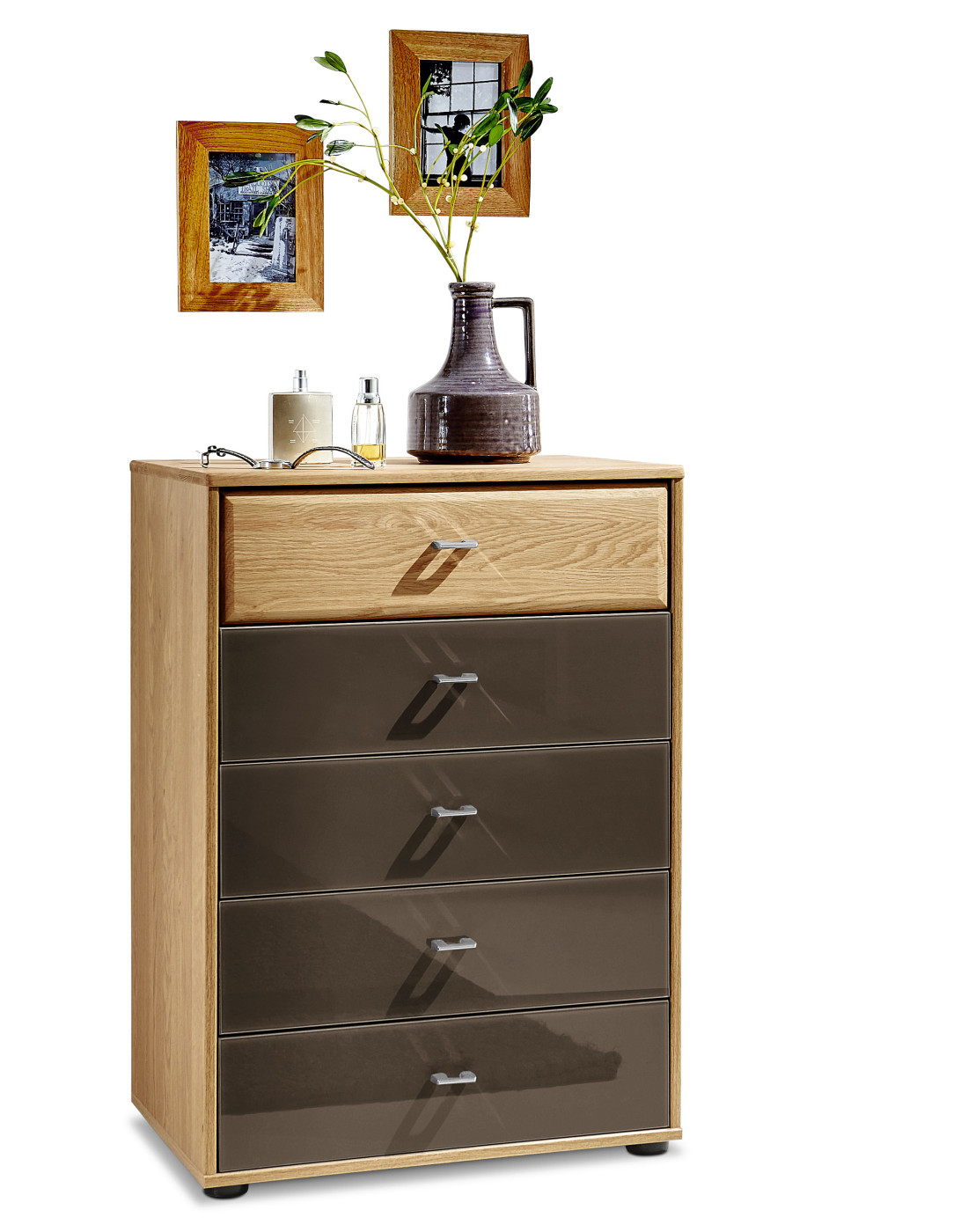 Schubkastenkommode Wega in Eiche - havanna