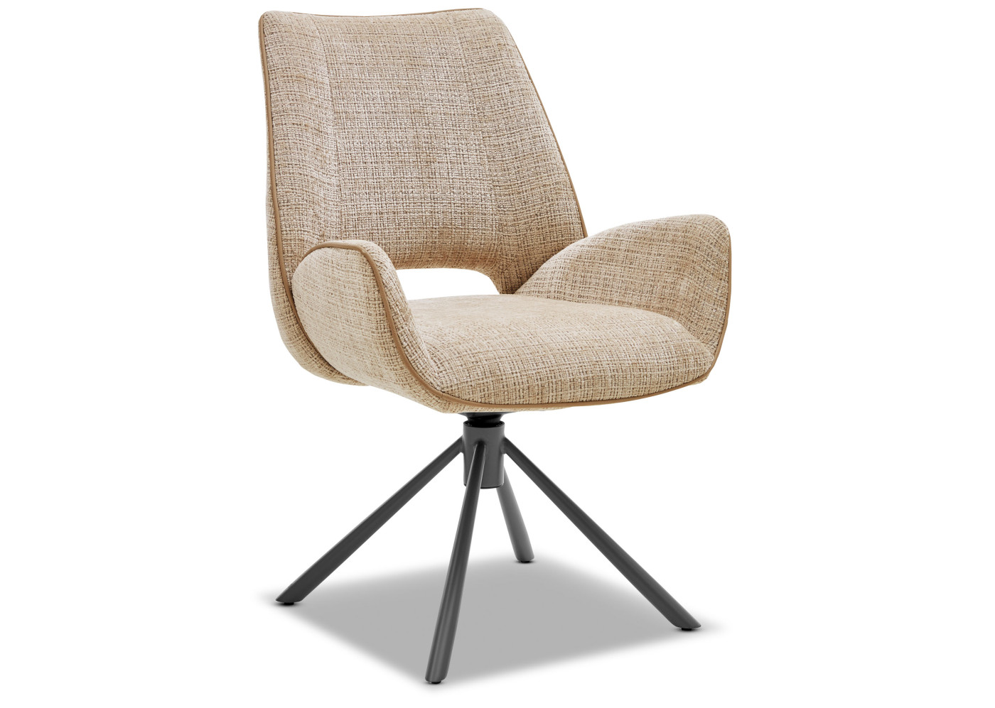 Armlehnstuhl VALESO in creme, darkgrey