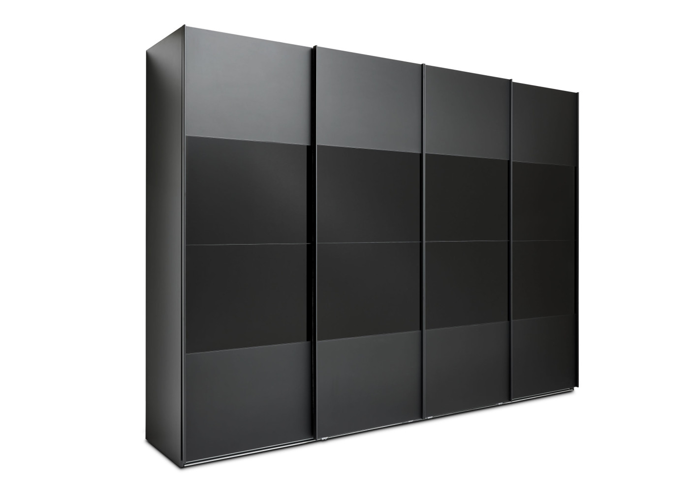 Schwebetürenschrank AJANA in Glas schwarz