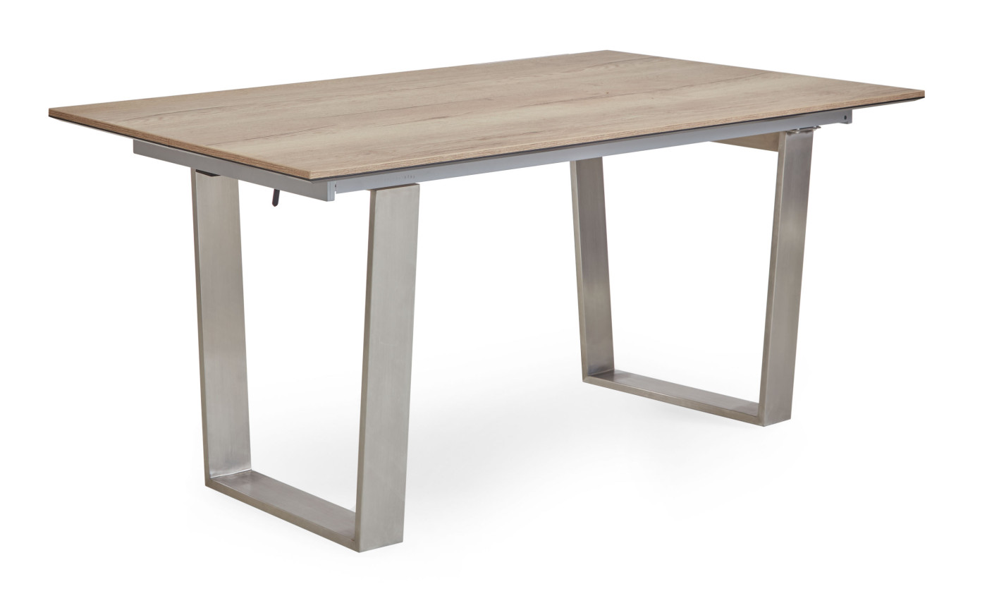 Esstisch Kauri in Melamin halifax natur, Edelstahl