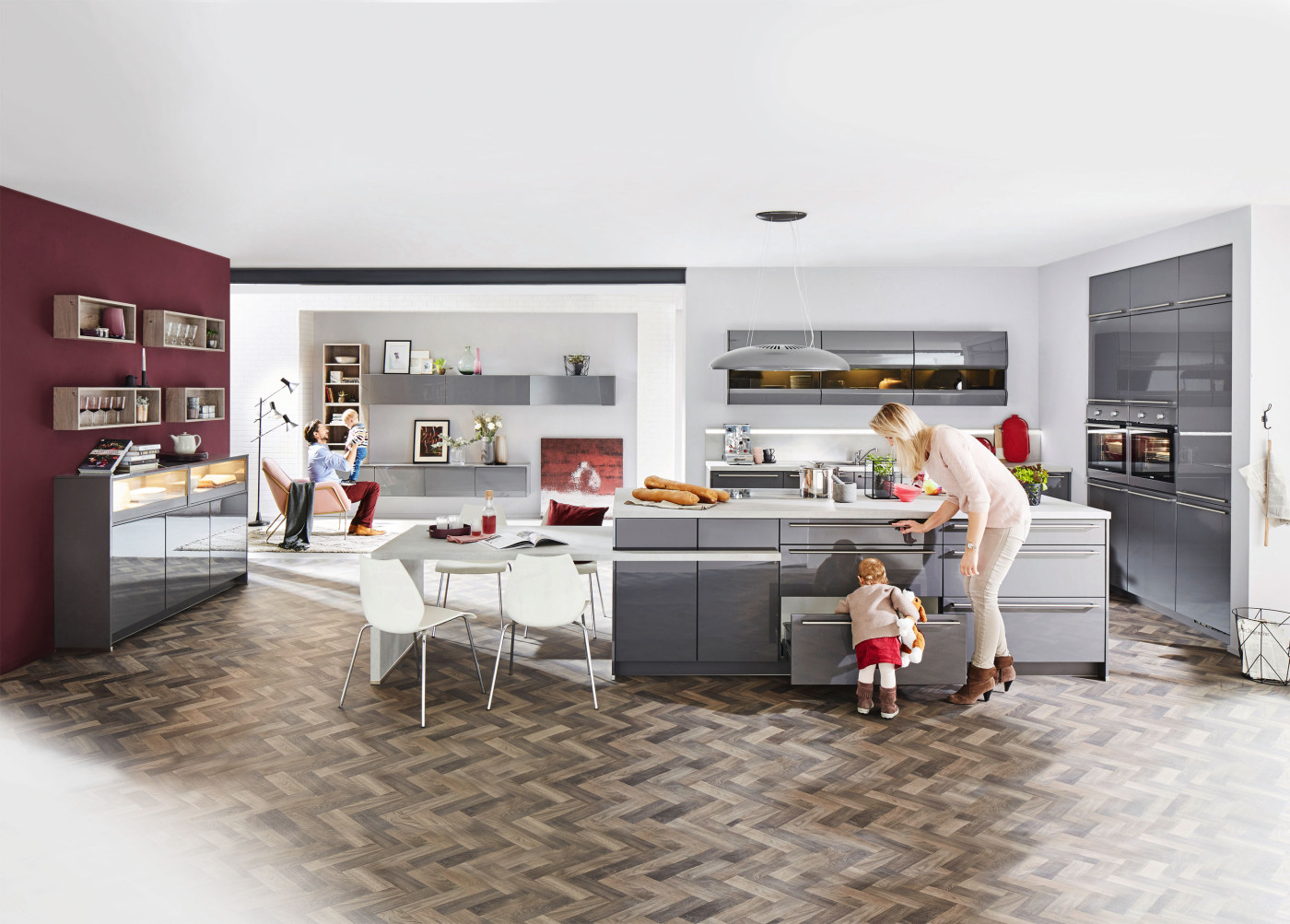 Kücheninsel FELDE 453-E in Schiefergrau