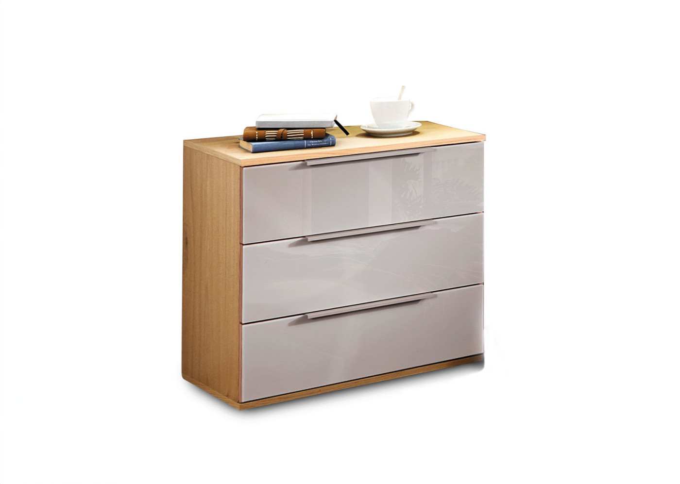 Konsole 3 Schubkästen Mindia in Glas Taupe