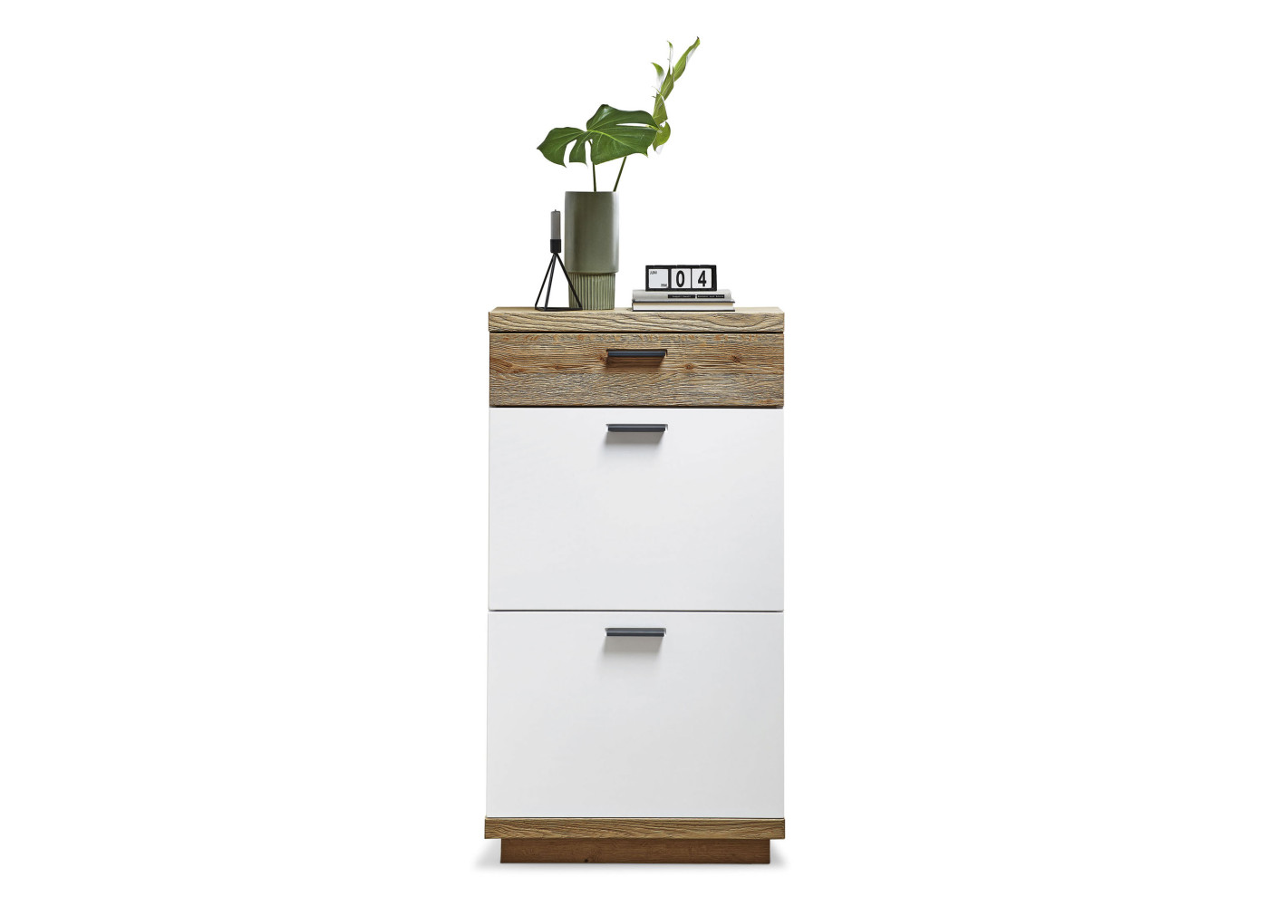 Schuhschrank LISANA in Wildeiche, weiß, Old Artisan Eiche