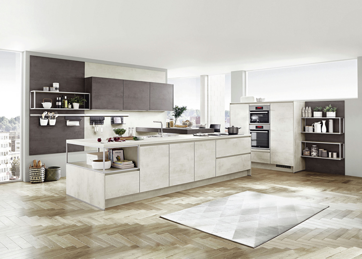 Küche ROSIAN 891 in Weißbeton