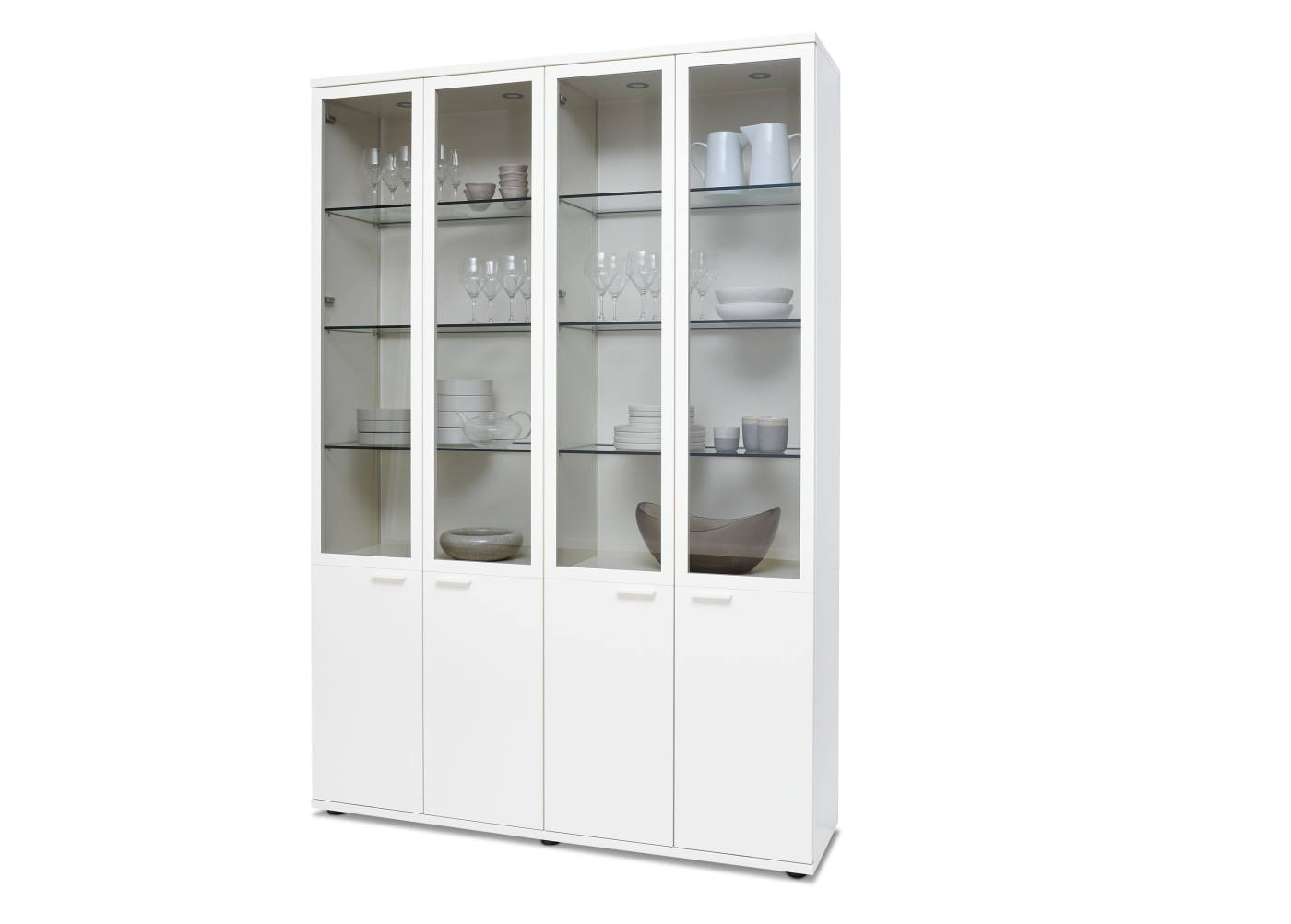 Vitrinenkombination ARTIST in Lack wollweiß