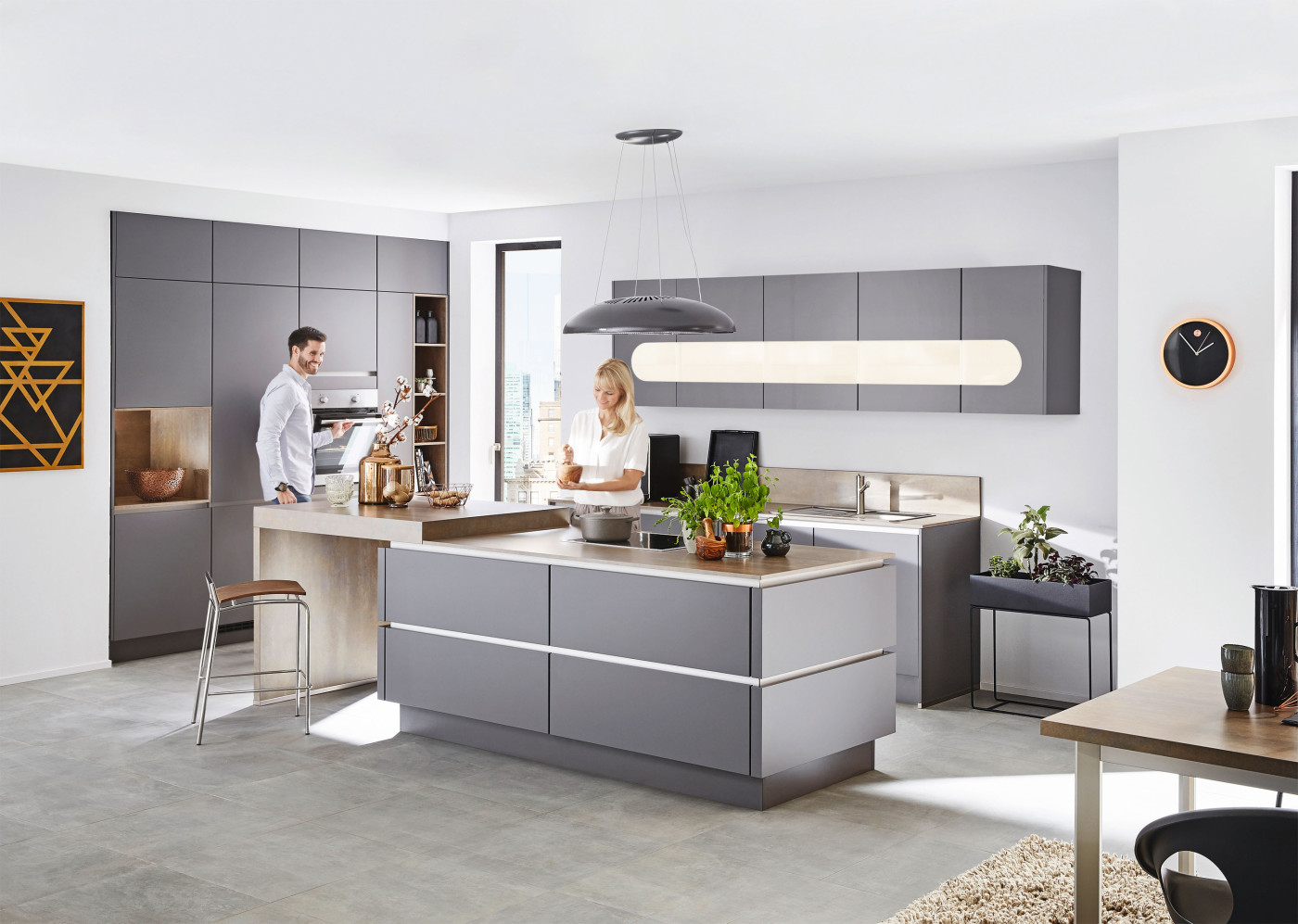 Kücheninsel TORNA 334-A in Schiefergrau