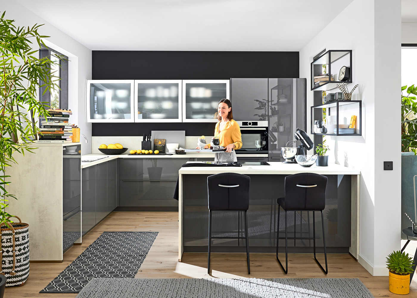 Kücheninsel FELDE in Schiefergrau