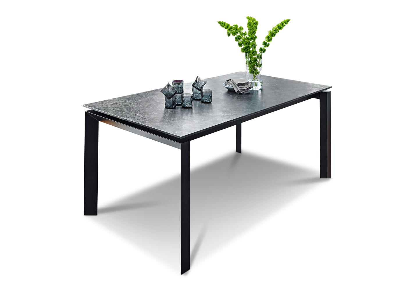 Esstisch COMEDOR in schwarz, Edelstahl