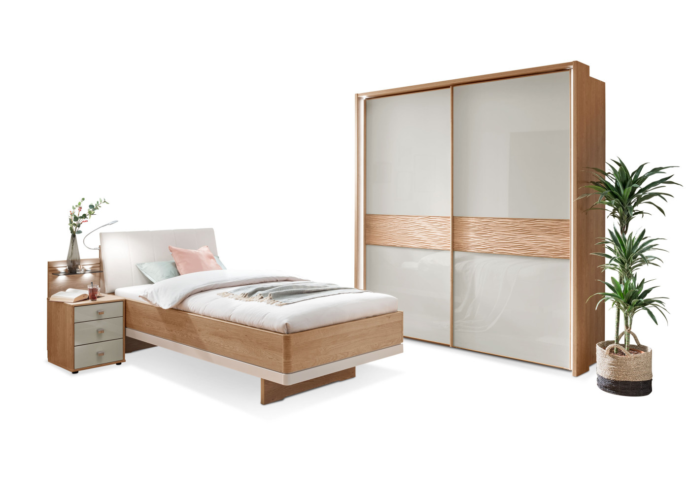 Schlafzimmer MENTANO in champagner - eiche