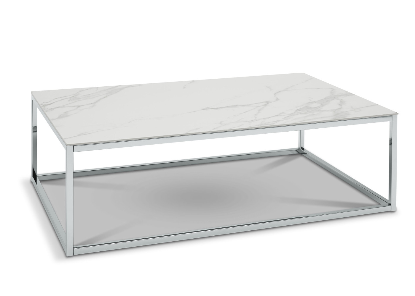 Couchtisch VARESE PRO in Metall/Keramik Calacatta