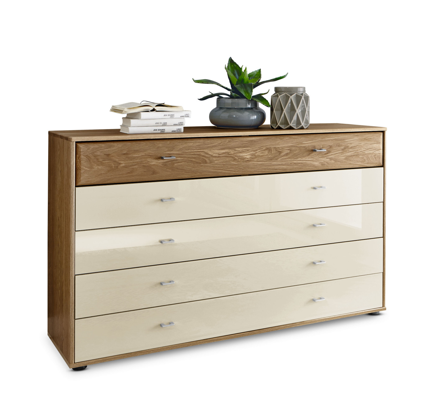 Schubkastenkommode Wega in eiche - champagner