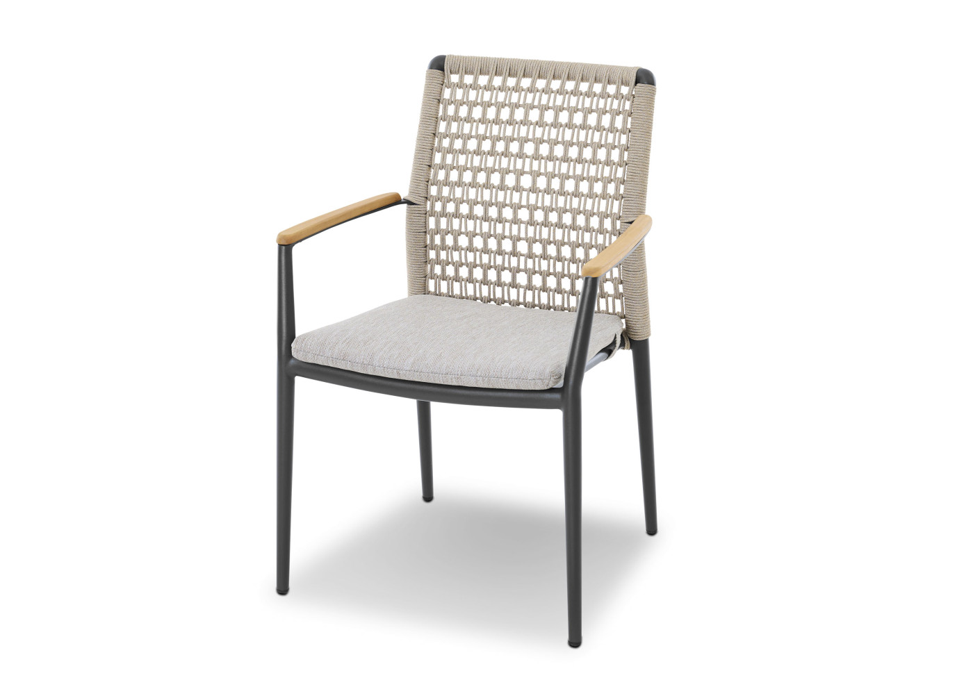 Stapelstuhl Latea in anthrazit, taupe, naturfarben