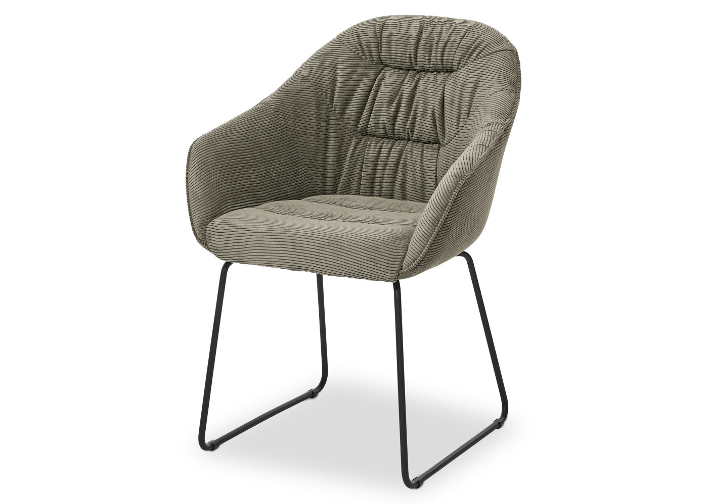 Armlehnstuhl MATORA in Feincord Oliv