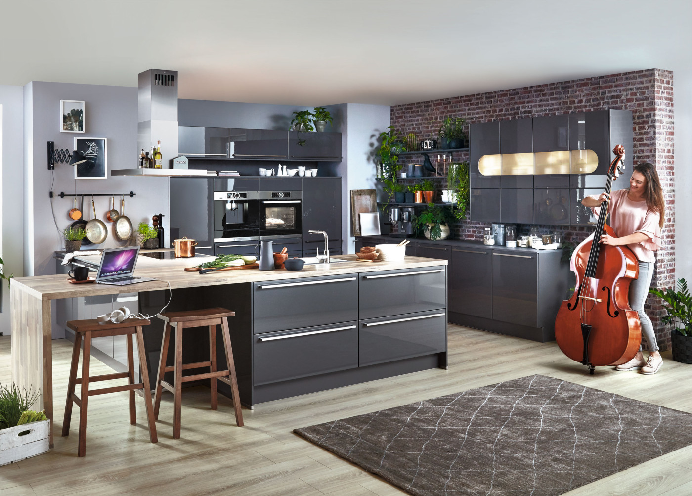 Kücheninsel FELDE 453-D in Schiefergrau