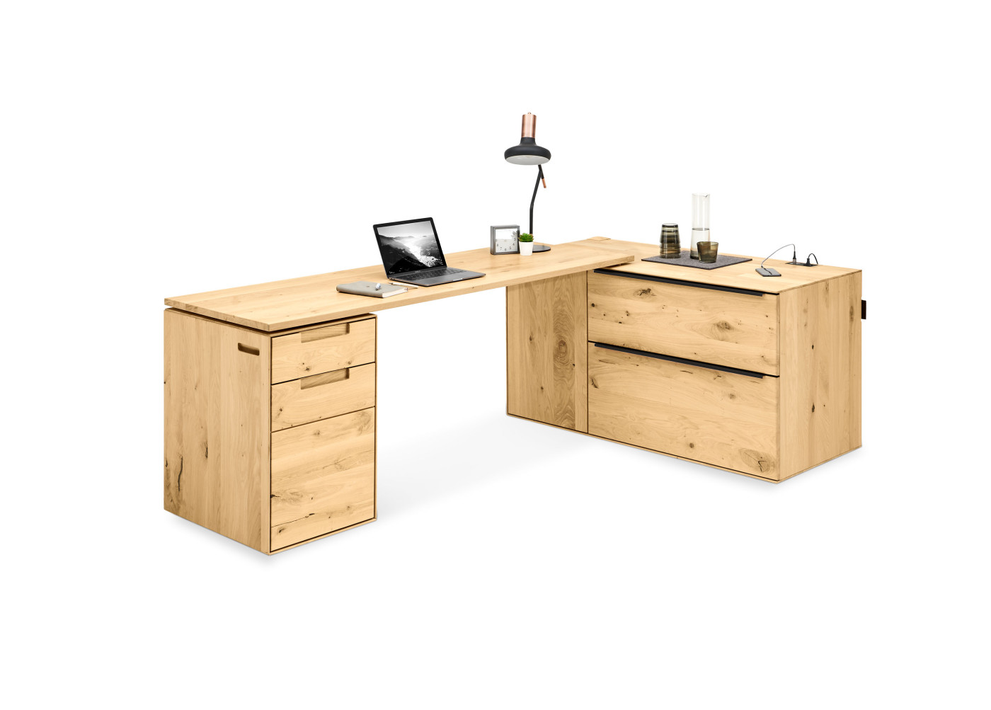 Sideboard TALVERA in Asteiche massiv, weiß,