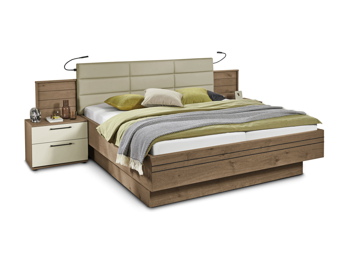 Bettanlage MARUNA in Sand, Eiche Barrique