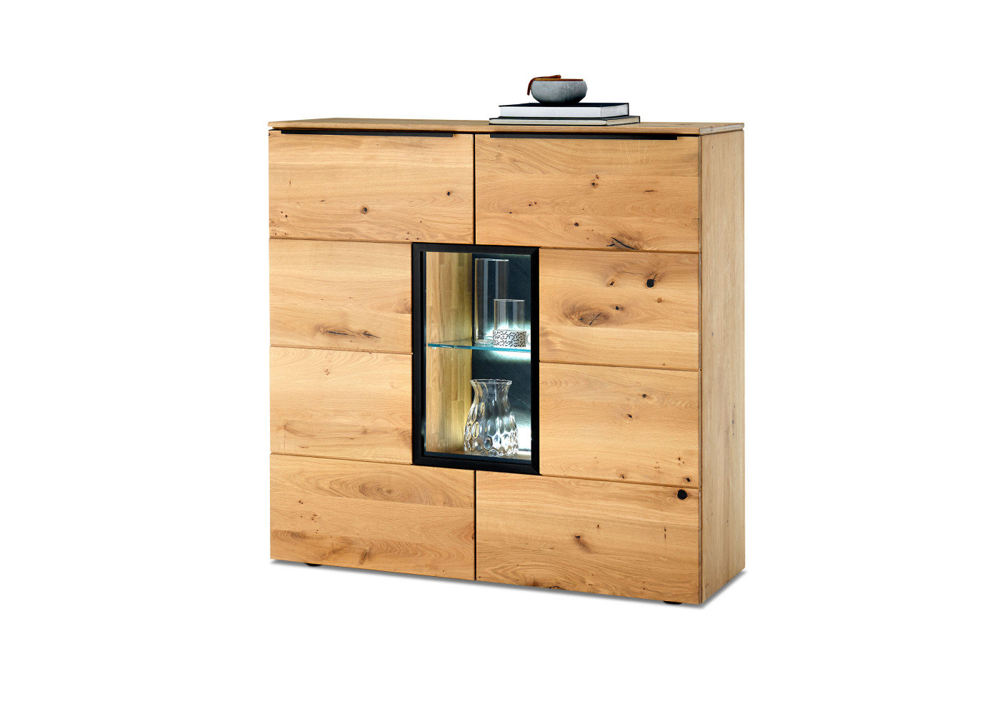 Highboard NANDUR in Asteiche, Anthrazit