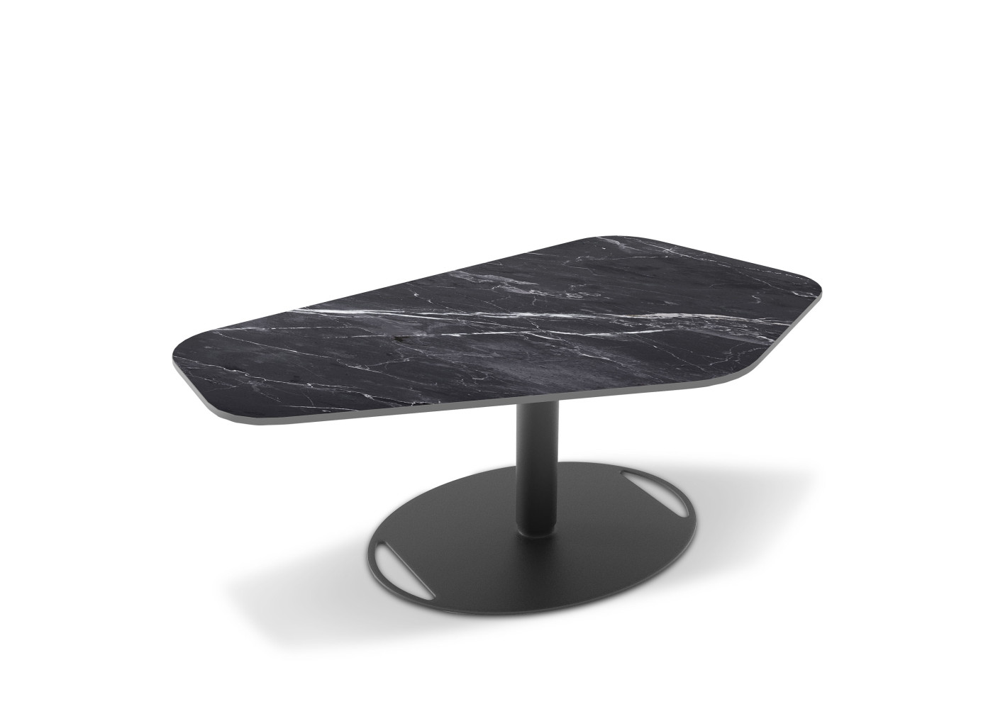 Couchtisch VARIUM in schwarz, Mamoroptik marquina