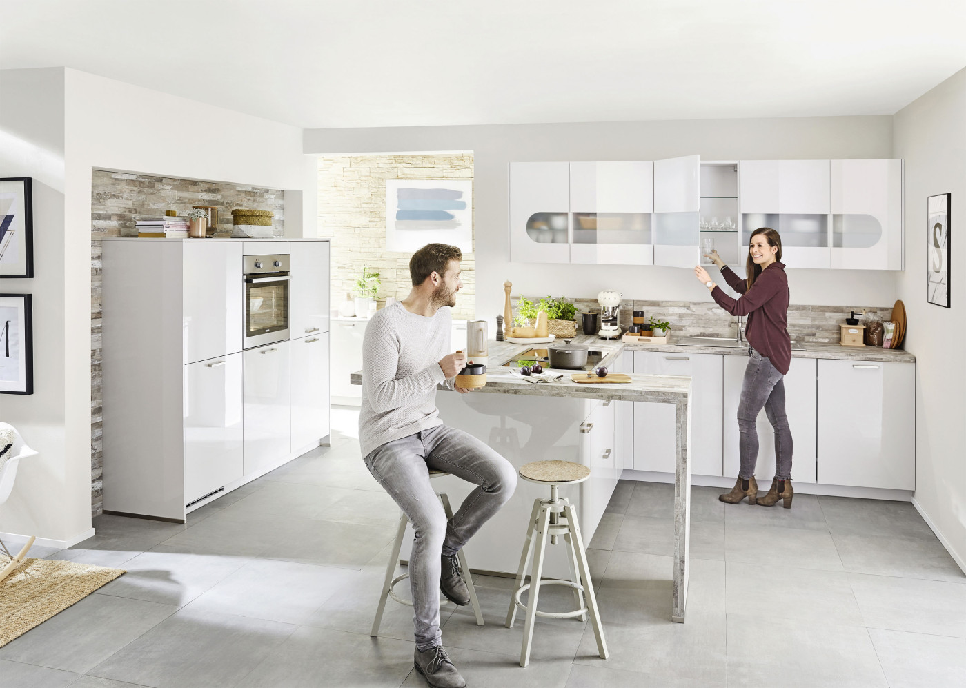 Küche FELDE 455 in Seidengrau