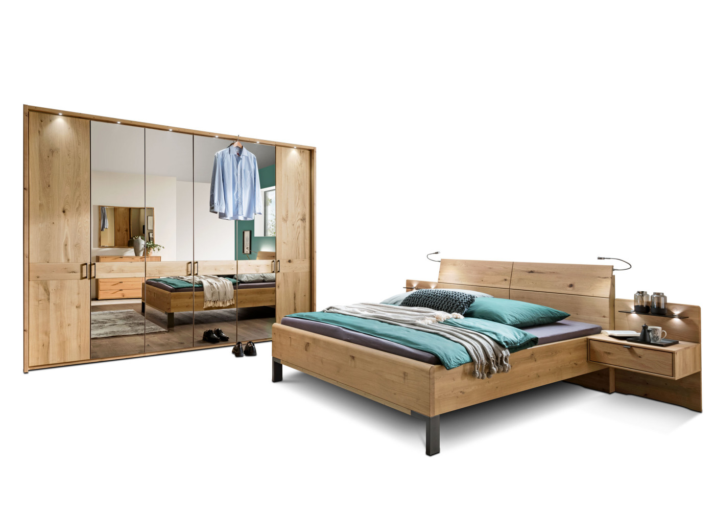 Schlafzimmer AREZZO in Eiche bianco